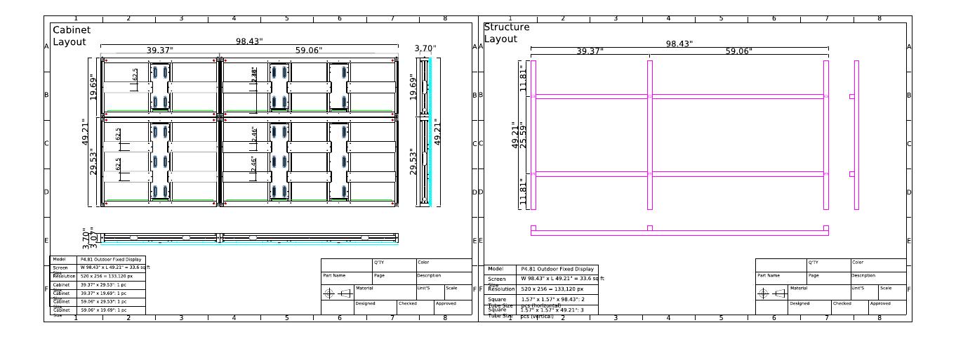 Preview of the P4.81 wall-mounted frame structure drawing