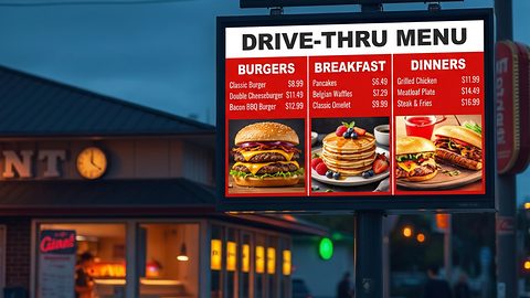 P4.81 LED sign 4' 1" × 4' 11"